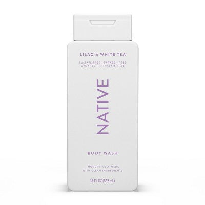 Native Body Wash for Women &  Men Lilac & White Tea Sulfate Free 18 fl oz - New
