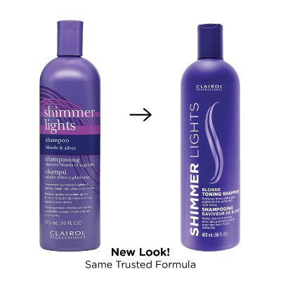 Clairol Professional Shimmer Lights Blonde Toning Shampoo 16 fl oz - Imperfect Container