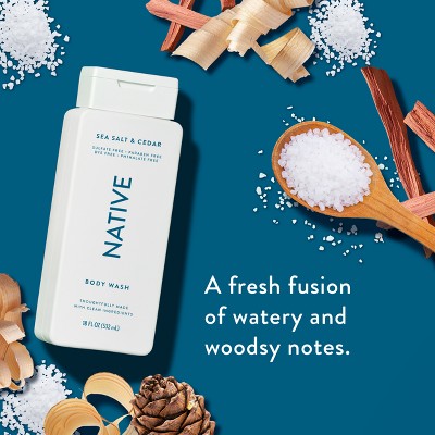 Native Body Wash for Men & Women Sea Salt & Cedar 18 fl oz - Imperfect Container
