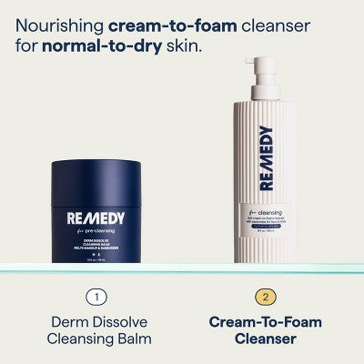 Remedy Skin Gentle & Hydrating Cream-to-Foam Cleanser 12 fl oz - Imperfect Container