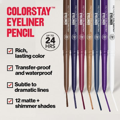 Revlon Colorstay Waterproof Eyeliner Built-in Smudger 201 Black 0.01oz/2ct - New