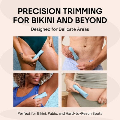 Meridian Slimmer Trimmer, Precision Pubic; Body Hair Trimmer for Women and Men Sky Blue - Imperfect Box