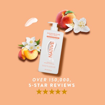 Native Moisturizing Shea Butter 24hr Hydration Body Wash Peach & Orange Blossom 18 fl oz - Imperfect Container