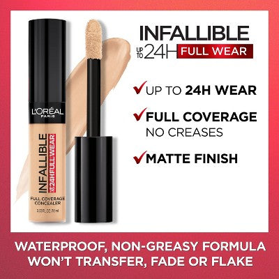 L'Oreal Paris Infallible Full Wear Concealer 380 Pecan 0.33 fl oz - Imperfect Container