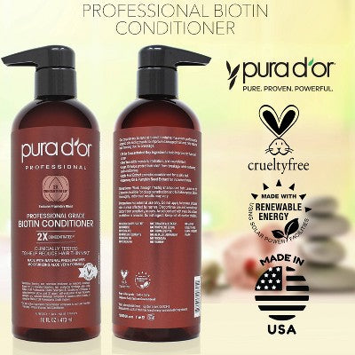 Pura d'or Professional Grade Biotin Conditioner 16 fl oz - Imperfect Container