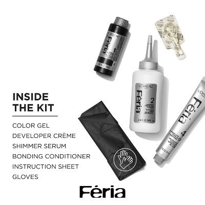 L'Oreal Paris Feria Shimmering Color B61 Hi-Lift Cool Brown 1 Kit - Imperfect Box