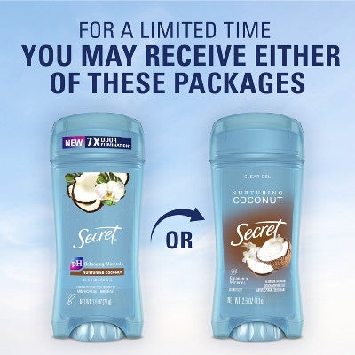 Secret Fresh Clear Gel Antiperspirant & Deodorant Coconut Scent 2pk/2.6oz - Imperfect Container