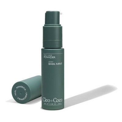 cleo+coco. Body and Hair Antiperspirants and Deodorant Powder Basil Mint 0.88oz - New