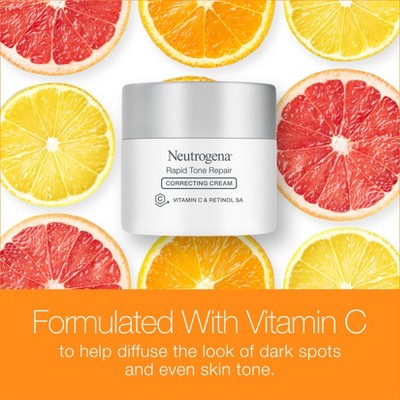 Neutrogena Rapid Tone Repair Retinol + Vitamin C Face and Neck Cream 1.7oz - Imperfect Box