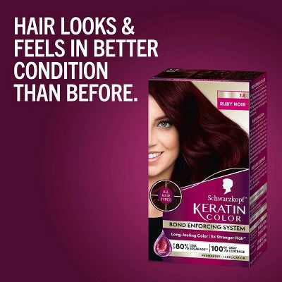 Schwarzkopf Keratin Permanent Hair Color Ruby Noir 2.08 fl oz - Imperfect Box