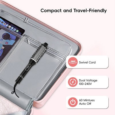 NICEBAY Heated Thermal Brush, Electric Curling Brush & Round Brush Styler with Anti-Scald Nylon Bristles - Imperfect Box