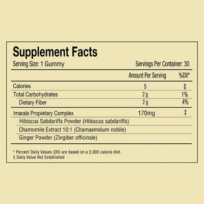 Imarais Beauty De-Puff Anti-Bloat Gummies Vegan and Sugar-Free 30ct - Imperfect Container