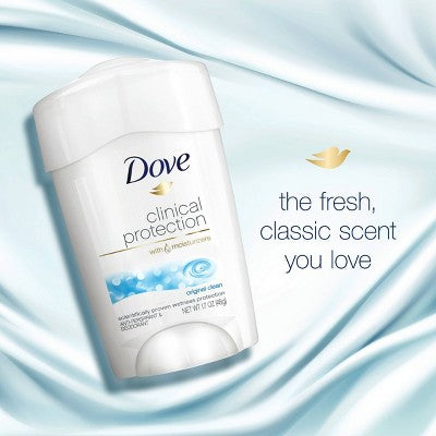 Dove Beauty Clinical Protection Original Clean Women's Solid Antiperspirant & Deodorant Stick 1.7oz - Imperfect Box