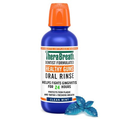 TheraBreath Healthy Gums Mouthwash Antigingivitis Clean Mint 16 fl oz - Imperfect Container