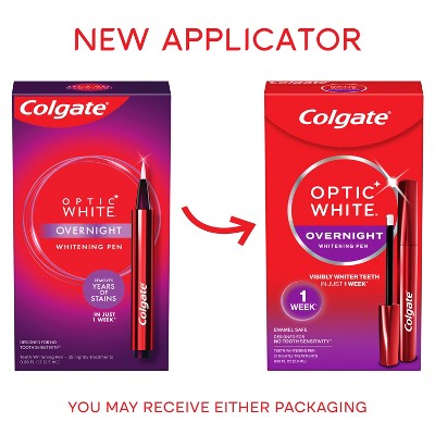 Colgate Optic White Overnight Teeth Whitening Pen Gel 0.08 fl oz/21 Treatments - Imperfect Box