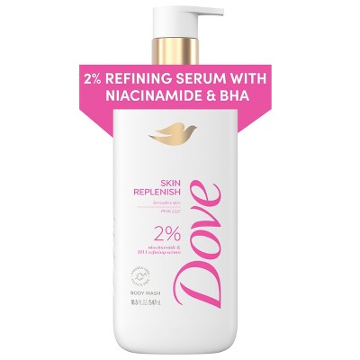 Dove Beauty Serum Body Wash with 2% Niacinamide and BHA Refining Serum Skin Replenish 18.5 fl oz - New