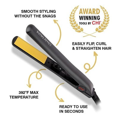 CHI Original Ceramic Hair Straightener Flat Iron 1" Floating Plates Black - Imperfect Box