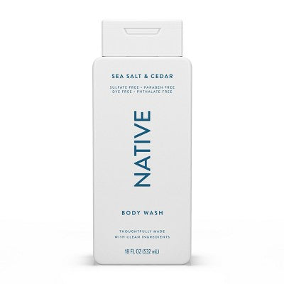 Native Body Wash for Men & Women Sea Salt & Cedar 18 fl oz - Imperfect Container