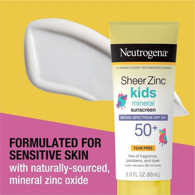 Neutrogena Sheer Zinc Kids Sunscreen Lotion SPF 50 3 fl oz - New