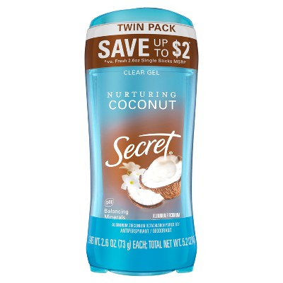 Secret Fresh Clear Gel Antiperspirant & Deodorant Coconut Scent 2pk/2.6oz - Imperfect Container
