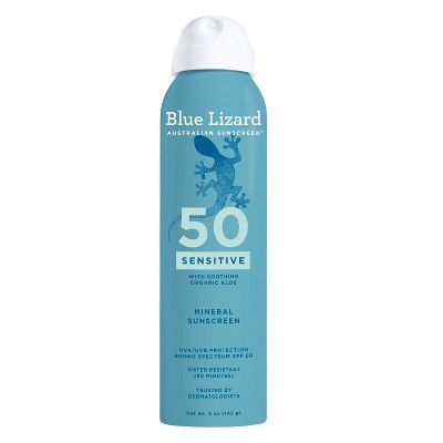 Blue Lizard Sensitive Mineral Sunscreen Spray SPF 50+ 5 oz - Imperfect Container