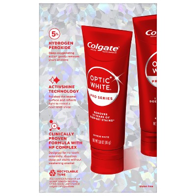 Colgate Optic White Pro Series Express White Teeth Whitening Toothpaste with 5% Hydrogen Peroxide 3oz/2pk - Imperfect Box
