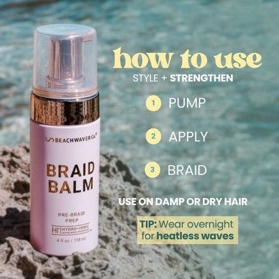 BEACHWAVER Co. Braid Balm Pre Braid Prep 4oz - Imperfect Container