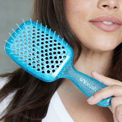 UNbrush Detangler Hair Brush Glitter Sapphire - Imperfect Box