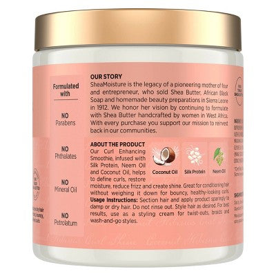 SheaMoisture Coconut and Hibiscus Curl Enhancing Smoothie For Thick Curly Hair 20oz - New