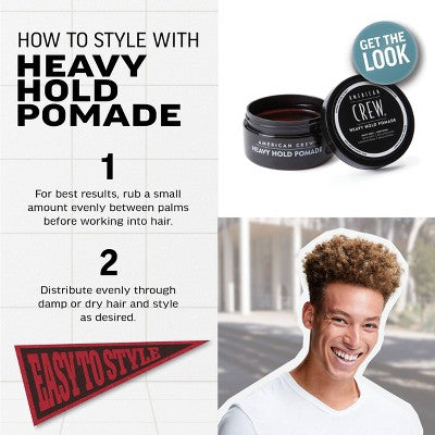 American Crew Men's Styling Heavy Hold and High Shine Hair Pomade Gel 3oz - New