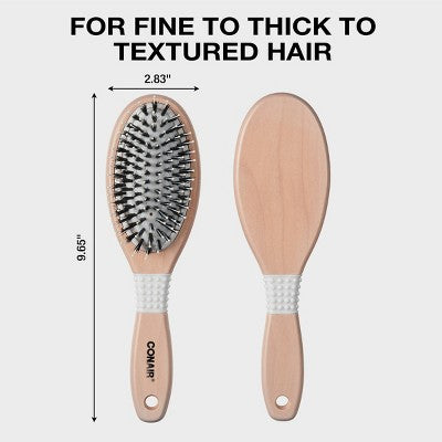 Conair Ceramic Wood Nylon & Boar Bristle Cushion Hair Brush - Imperfect Box