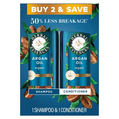 Herbal Essences Pure Plants Blend Argan Oil Repairing Color-Safe Shampoo/Conditioner Dual Pack 13.5 fl oz/2ct - Imperfect Box