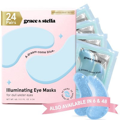Grace & Stella Illuminating Under Eye Mask 24 Pairs in Blue - New