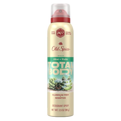 Old Spice Whole Body Deodorant Spray Aloe and Rain 3.5oz - New