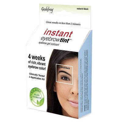 Godefroy Instant Eyebrow Tint Application Kit Natural Black 3ct - New