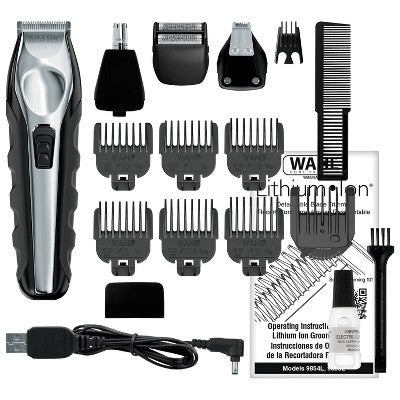 Wahl Lithium Ion All In One Cordless Rechargeable Electric Beard Trimmer, Shaver, Detailer, Nose Trimmer - Imperfect Box