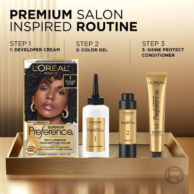 L'Oreal Paris Superior Preference Fade-Defying Color + Shine System 6.5 fl oz 6.5G Lightest Golden Brown 1 Kit - Imperfect Box