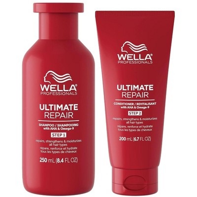 Wella ULTIMATE REPAIR Shampoo & Conditioner Kit with AHA & Omega-9 Duo Set - Imperfect Container