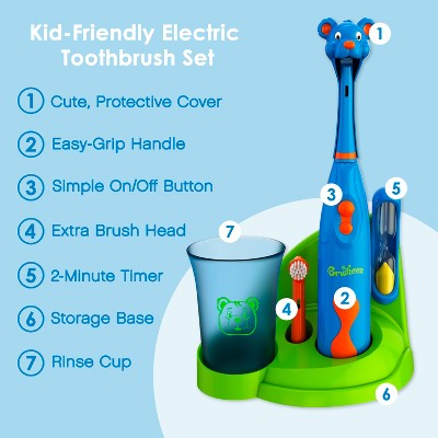 Brusheez Buddy the Bear Children's Electric Kids Toothbrush Set - Imperfect Box
