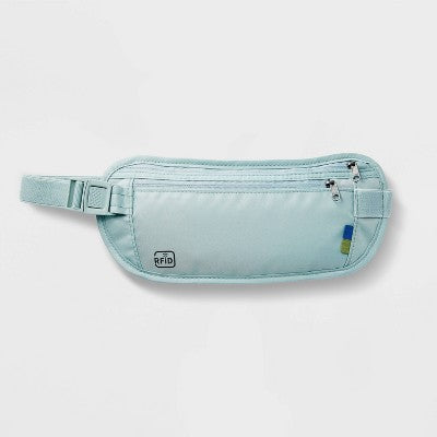 Open Story RFID Blocking Waist Pouch Puritan Gray Water-Resistant Belt Bag - New