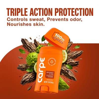 Carpe Men's Antiperspirant Deodorant Bergamot & Oud 1.76oz - Imperfect Container