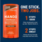 Mando Deodorant Plus Sweat Control Extra Strength Smooth Solid Stick Cedar Grove 2.6oz - New