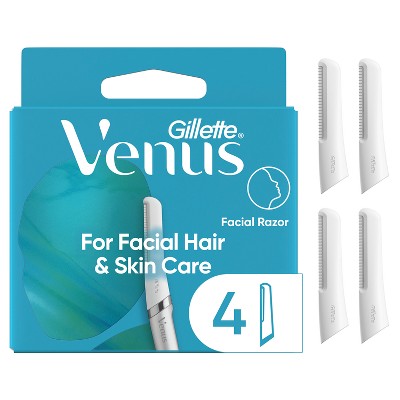 Venus for Facial Hair & Skin Care Exfoliating Dermaplaning Razor Blade Refills 4ct - New