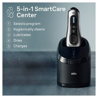 BRAUN SERIES 8-8567CC RECHARGEABLE WET & DRY SHAVER + SMARTCARE CENTER - Imperfect Box