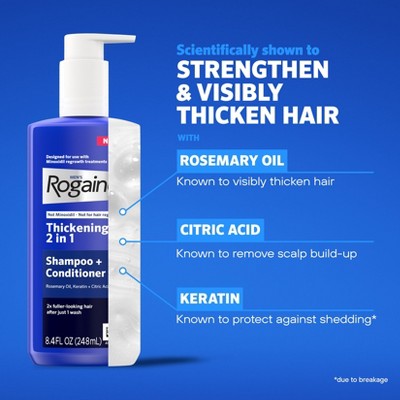 Rogaine 2-in-1 Thickening Shampoo and Conditioner Hair Regrowth Treatment Cream 8.4 fl oz - New