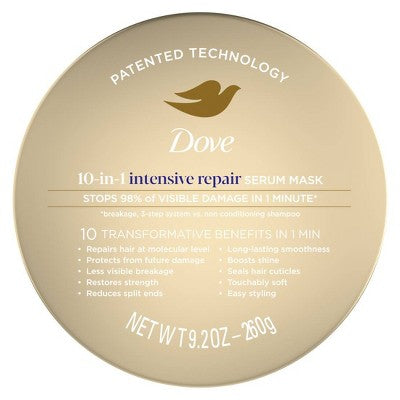 Dove Beauty Intensive Repair Therapy 10-in-1 Serum Hair Mask 9.2oz - Imperfect Container