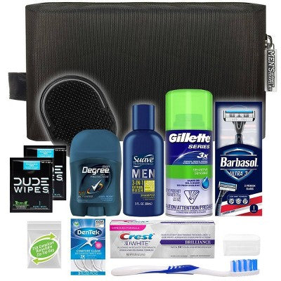 Convenience Kits International Men's Bath and Body Deluxe Travel Kit Trial Size 13pc - New