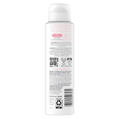 Dove Beauty Whole Body Deodorant Spray Raspberry; Rose Cooling Aluminum-Free 4oz - Imperfect Container