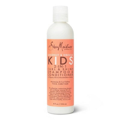 SheaMoisture Coconut and Hibiscus Kids 2-in-1 Shampoo & Conditioner For Thick Curly Hair 8 fl oz - New