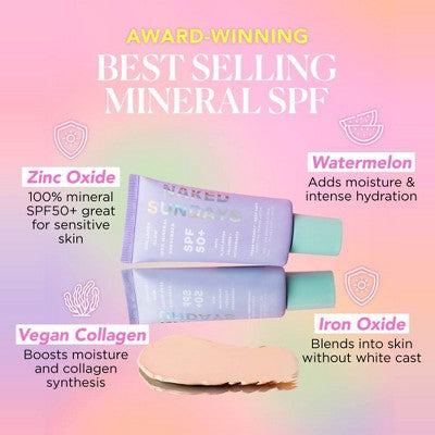 Naked Sundays Collagen Glow Mineral Perfecting Priming Lotion SPF50 + 50ml - Imperfect Box